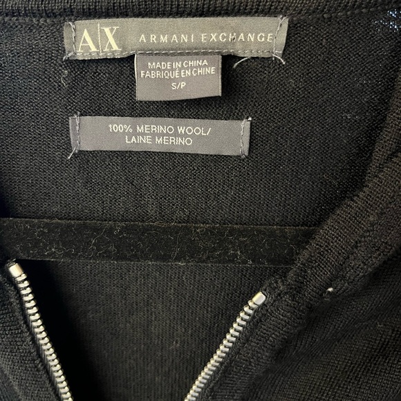 AX Armani Exchange Full Zip Merino Wool Sweater